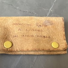 Vintage Leather Sewing Needle Case/Needle Book, Assorted Needles & Thread Card
