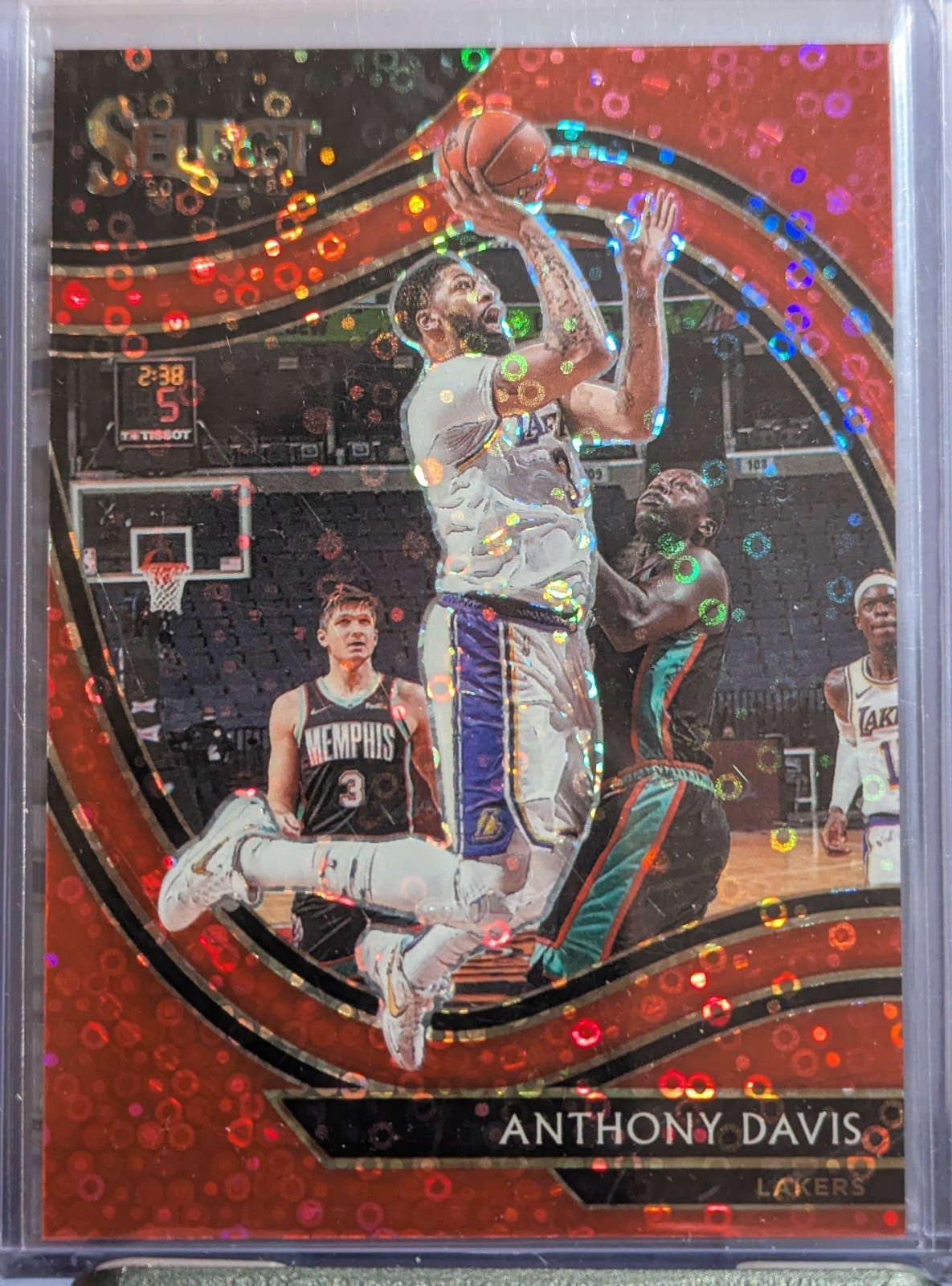 ANTHONY DAVIS 2020-2021 Panini Select Courtside Red Disco Prizm Lakers Mavs /49