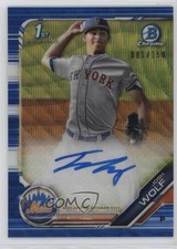 2019 Bowman Draft Chrome Pick Blue Wave Refractor 81/150 Josh Wolf Auto 2a9