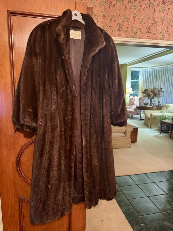 Ambience Women's Brown Long Overcoat Fur Trim Hook & Eye Lined Collared