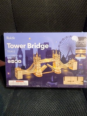NEW Sealed Rolife Wooden Model Kit Tower Bridge With Lights (TG412)