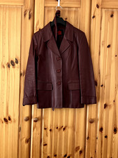 Lederjacke mit Knöpfen Rotweinfarbe Damen Gr...