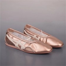 2026 Onitsuka Tiger GYMNARINA 1182A754-700 Rose Gold Ballet Mary Jane Flats