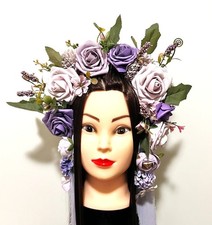 Purple  Lilac Flower Crown / Hair Wreath - Boho Wedding Festival - Handmade