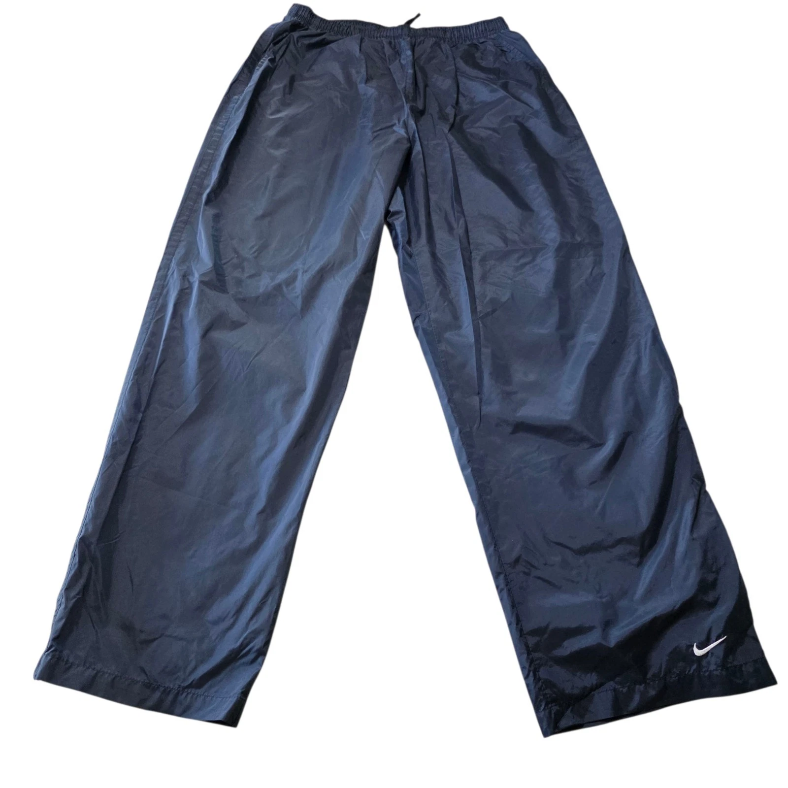 Vintage Nike Track Pants XL Navy Blue Y2K 90s Streetwear Swoosh Logo Nylon
