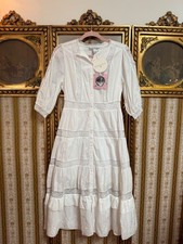 LoveShackFancy Target Phoebe Dress Cotton Lace Tiered Button Front Coquette NWT