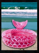 35” Inflatable Mermaid Kids Paddling Pool, Sand/ball Pit,20 Gallon, PINK, age 3+