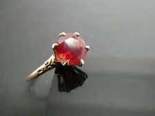 Vintage 10k Yellow Gold Garnet Gemstone Solit...