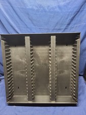 Vtg Alpha 60 Cassette Tape Wall Mount Storage Rack Case Holder Black Plastic USA