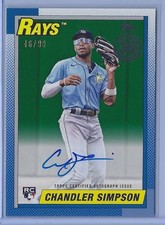 CHANDLER SIMPSON - #46/99 AUTO - 1990 RC GREEN PARALLEL - 2025 Topps Update
