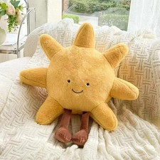 Cute Sun Moon Plush Toy Smiley Face Cartoon Weather Stuffed Pillow