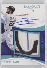 2017 Panini Immaculate Rookie Premium Blue 1/5 David Dahl #RPP-DD Patch Auto 1f1