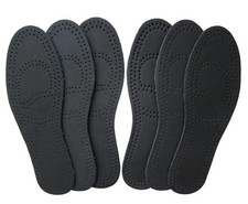 Black Leather Insoles for Men Thin Soles Replacement Nonslip Shoe Pads Shoes ...