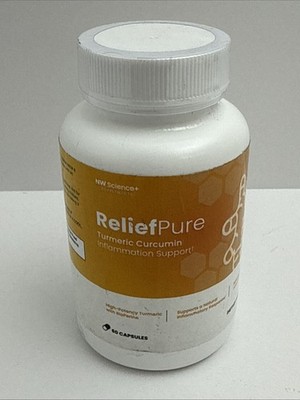ReliefPure Turmeric Curcumin Inflammation Support - 60 Caps - Exp 03/27