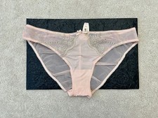 NWT L RARE Victoria s Secret Dream Angels Pink Satin Lace Bikini Panties LARGE