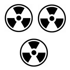 Radiation Warning Sign Set of 3 Vinyl Decal Stickers Danger Alert X-ray Symbol