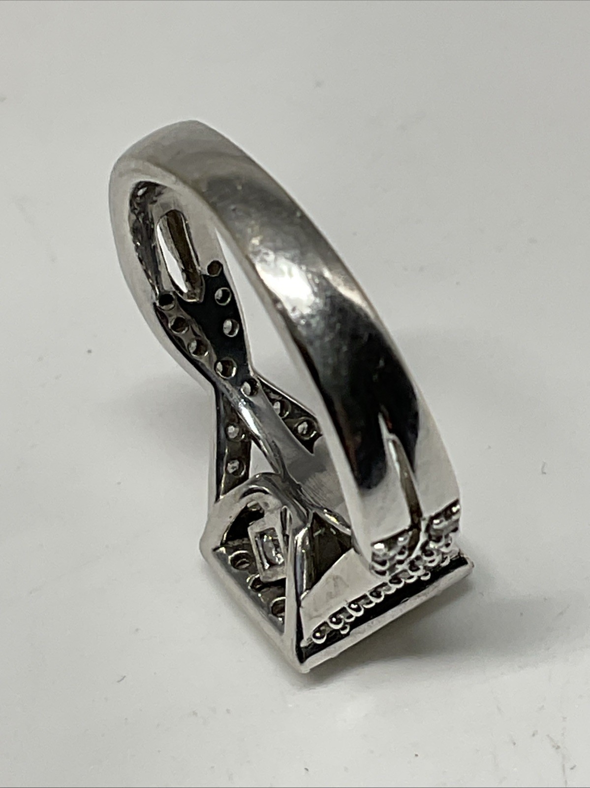 Engagement Ring Solid 13K W. Gold Solitaire Princ… - image 16