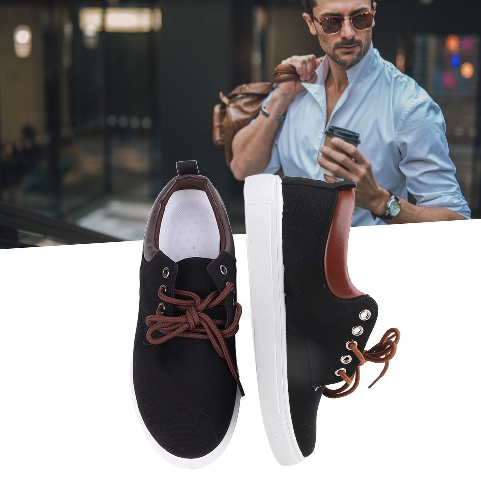 SAOLA Scarpe basse uomo tela suola gomma alla moda uomo casual aderenti basse sho GFL