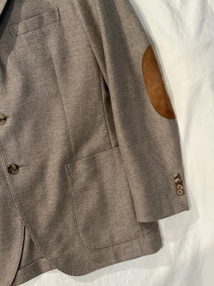 LORO PIANA Fabric Made In Italy High End  Jacket Blazer 100% Cashmere Tan 42 US - Image 2 of 4