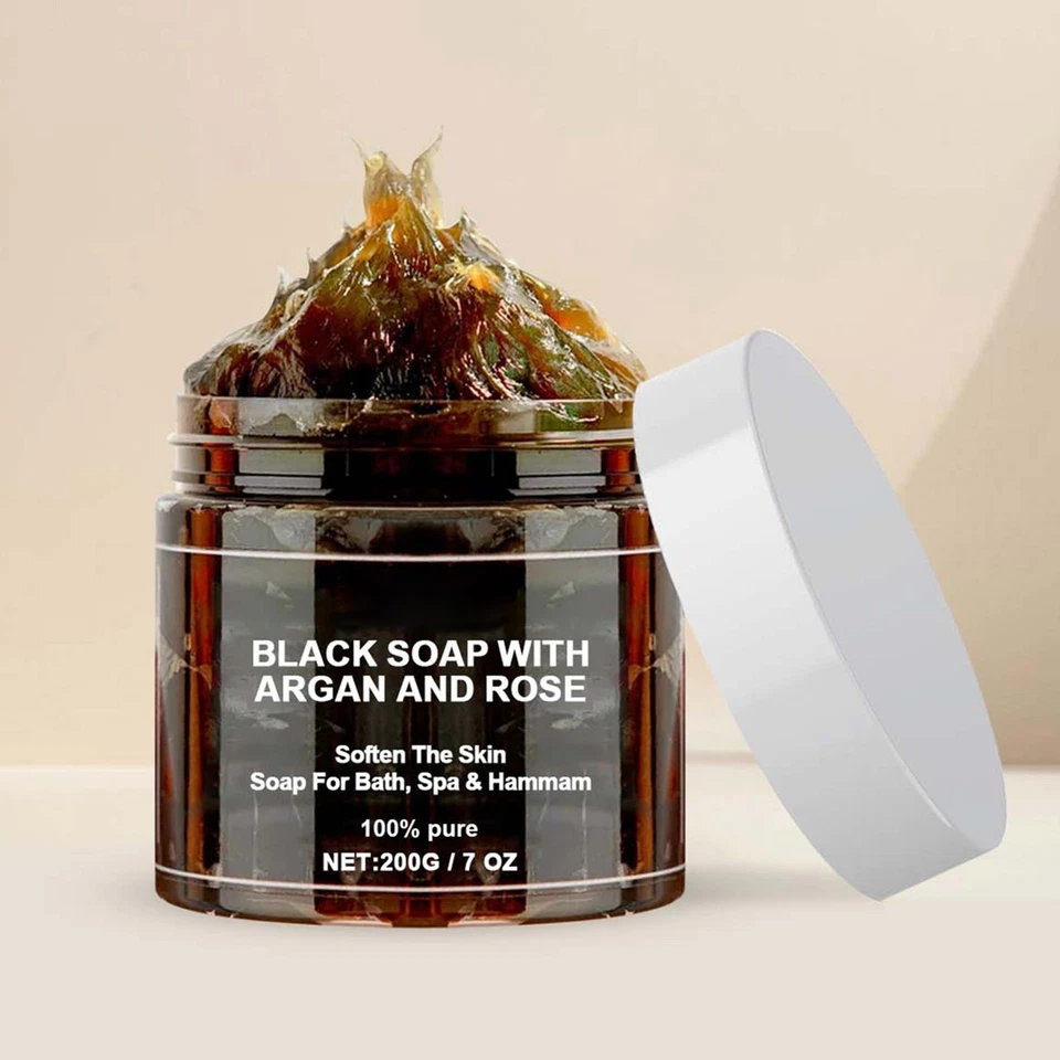 Moroccan Black Body Scrub Shower Scrub Balm with Argan Oil Deodorizing fashion - Image 4 of 4