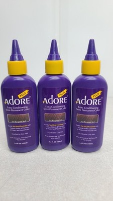 (3) Adore PLUS Semi Permanent H/C 342 Burgundy Red   3.4 oz