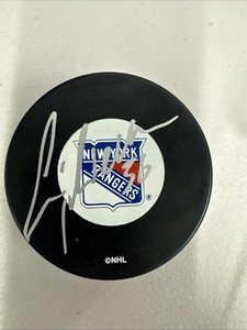New York Rangers Chris Nilan Signed Puck