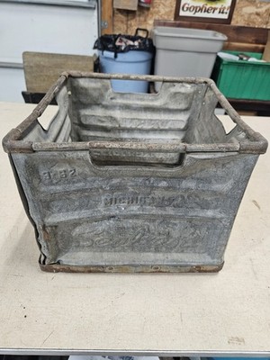 Vintage Galvanized Sealtest Metal Milk Crate 1962, Dented | eBay