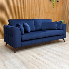 Sofology ‘Remy’ 4 Seater Sofa Matt Velvet Royal Blue All Over Velvet RRP £1099