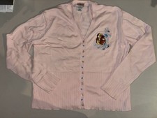 Vintage Disney Store Lady And The Tramp Pink Cardigan Sweater Medium Cotton