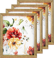 Gold Ornate Beaded 8x10 Picture Frames - Set of 4, Versatile Display Options