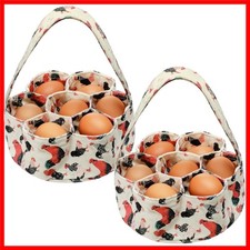 Cute Round Egg Gathering Baskets with 7 Pouches - Perfect for Poultry Lovers