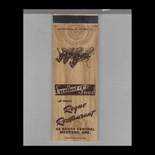 Matchbook Cover Al Witte's Rogue Restaurant Medford OR