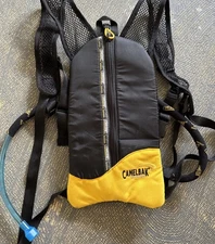 Vintage CAMELBAK Zoid Padded 40oz Hydration Pack Backpack Blk Yellow w/ Bladder