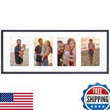 Golden State Art 4x6 Aluminum Collage Frame - Displays 4 Photos or 1 Panorama