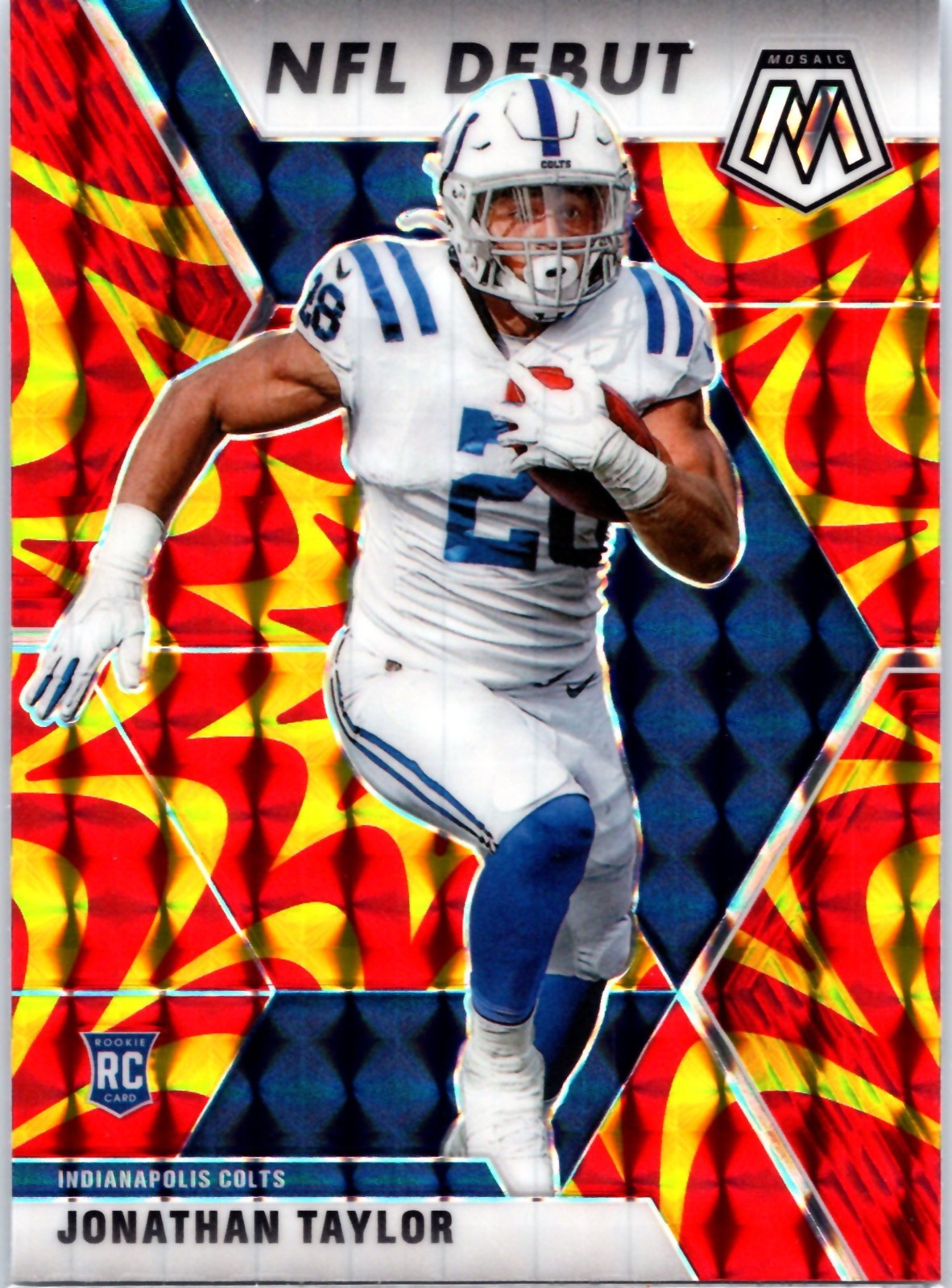 2020 Panini Mosaic JONATHAN TAYLOR NFL Debut Reactive Gold #276 Rookie RC Colts