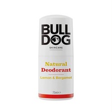 BULLDOG Natural Deodorant Roll On For Men - Lemon & Bergamot - 75ml, Vegan