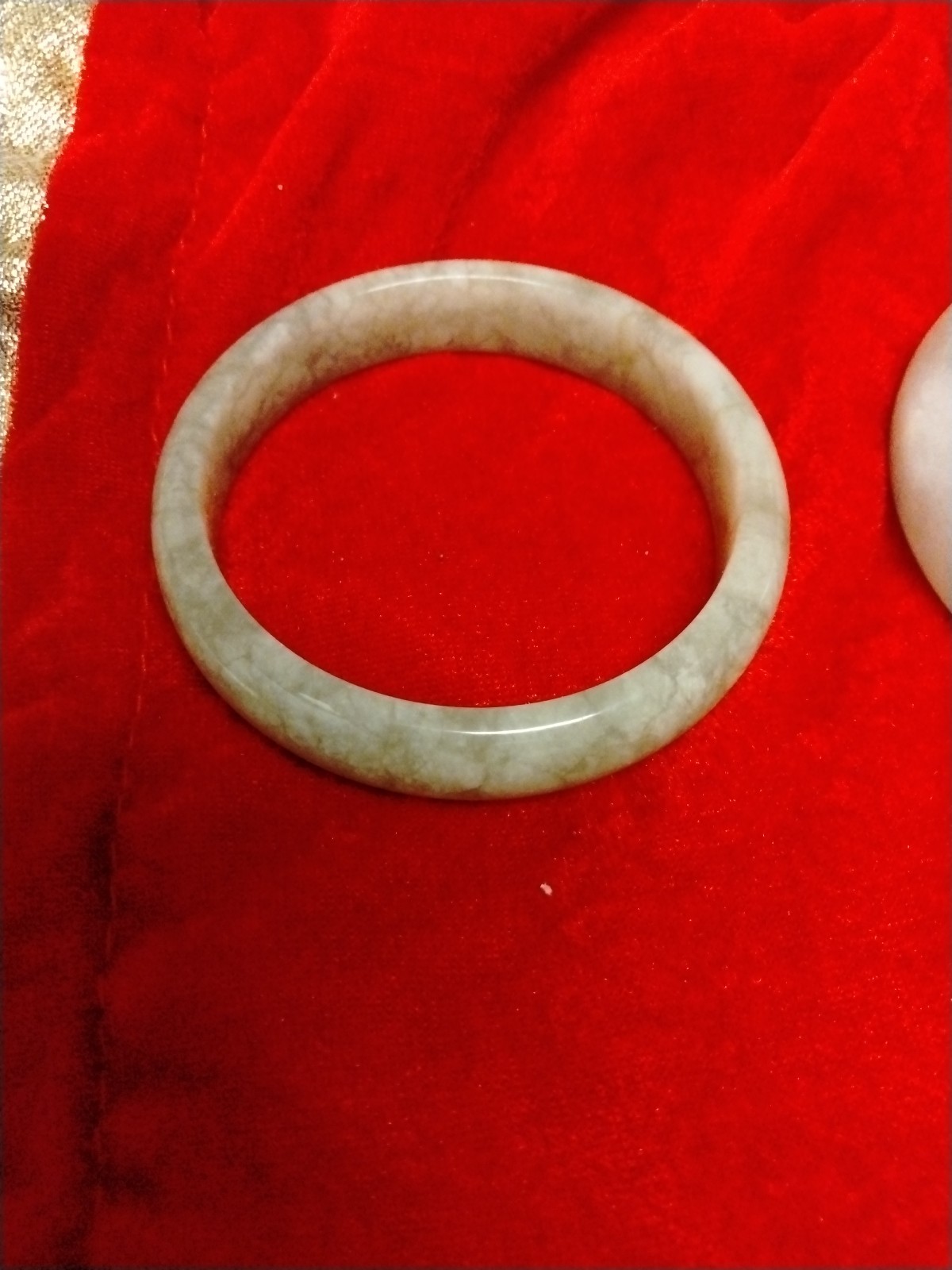 Light Green Translucent Jade Bracelet Bangle . Se… - image 2