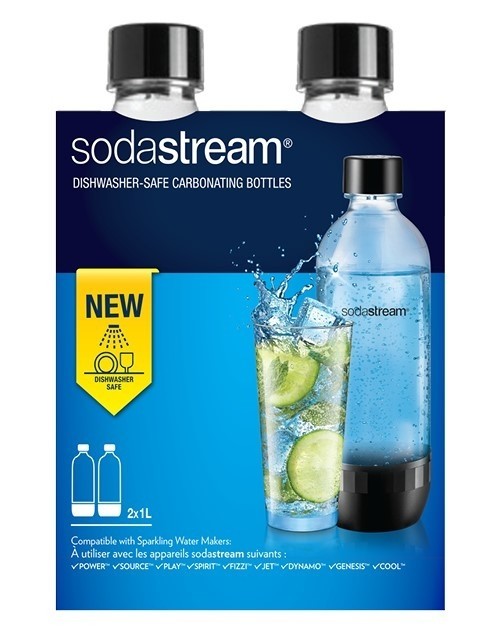Set 2 Bottiglie SodaStream 1L Nere - Accessorio Originale 1042260410