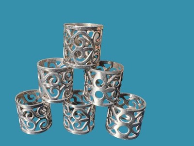 Vintage International Silver Company versilberte Serviettenringe - 6er Set
