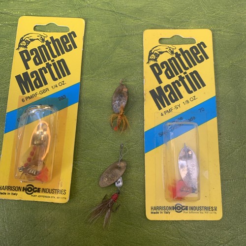 Lot of Vintage Fishing Metal In-Line Spinners Panther Martin Gold Silver Italy - Picture 1 of 8