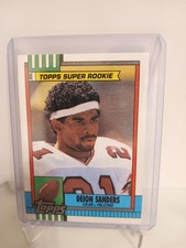 Deion Sanders Atlanta Falcons 1990 Topps - Super Rookie NFL Football Card #469