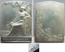 Medaille bronz argenté signé BAUDICHON Art Nouveau championnat  1906