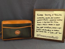 Vintage Dooney Bourke AWL Black Tan Leather Crossbody Bag USA Duck Logo Purse