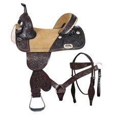 HILASON Western Horse Saddle Treeless American Leather Trail Barrel  for Horses