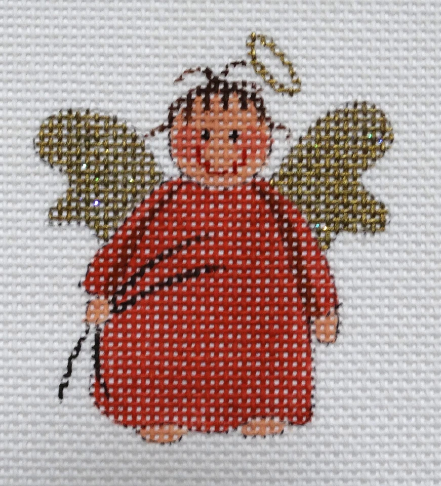 Hand Painted Needlepoint Canvas Small Cheerful Angel Painted Pony Collection - Image 2 of 2