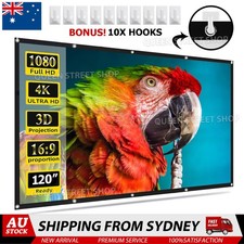 120" Projector Screen Portable Foldable Outdoor Home Movie Cinema Theatre 16:9