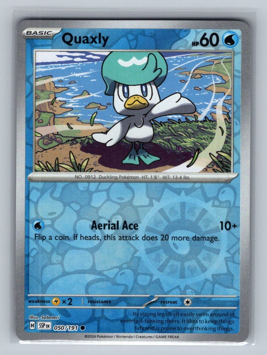 Quaxly 050/191 Surging Sparks Reverse Holo Pokemon TCG Card NM 2024 SSP English