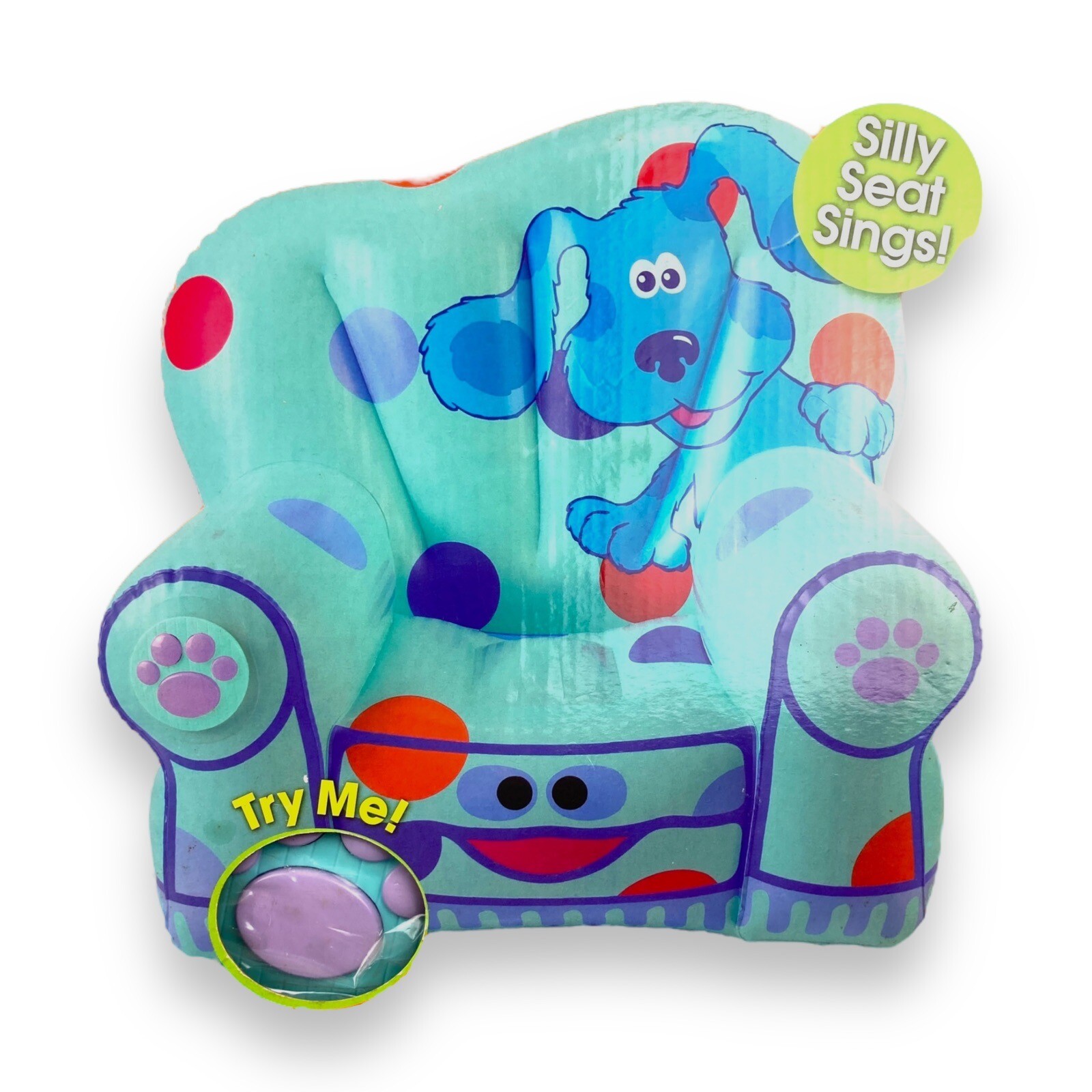 Fisher Price Blues Clues Talking Silly Seat Inflatable Chair Vintage Sealed 2003