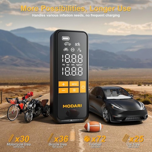 Fast & Efficient Tire Inflator with Magnetic Storage - Perfect for Cars and SUVs - Picture 7 of 9