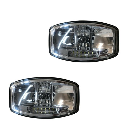 9.5'' Jumbo Oval Black ABS Spot Lamp 24v + LED To Fit Scania Volvo DAF MAN Truck - Picture 13 of 25